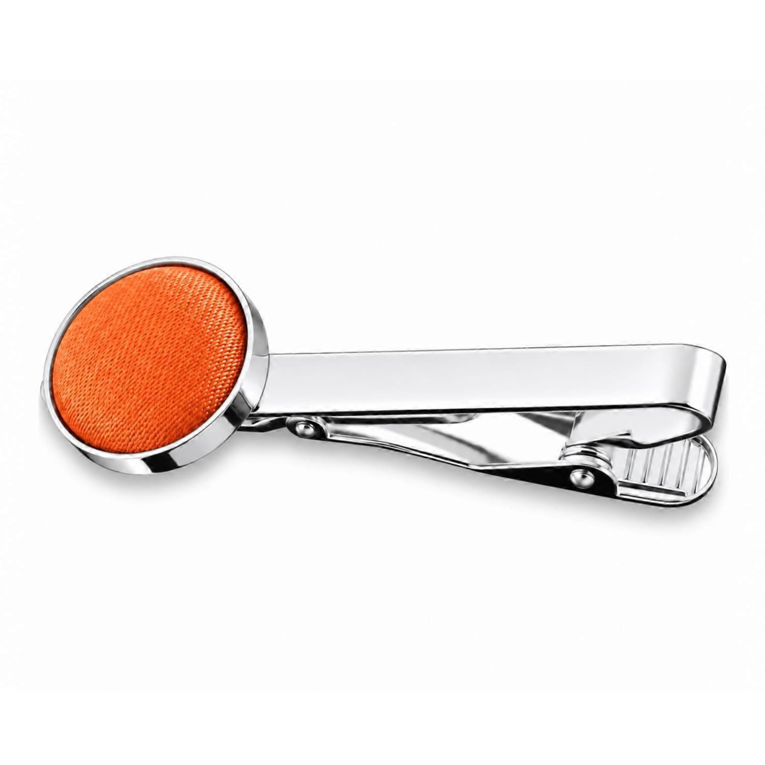 Burnt Orange Plain Satin Tie Clip