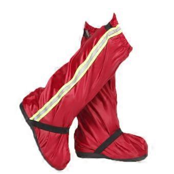 Waterproof NonSlip Shoe Covers Red Oxford Cloth with Durable Rubber Sole for Outdoor Mountaineering