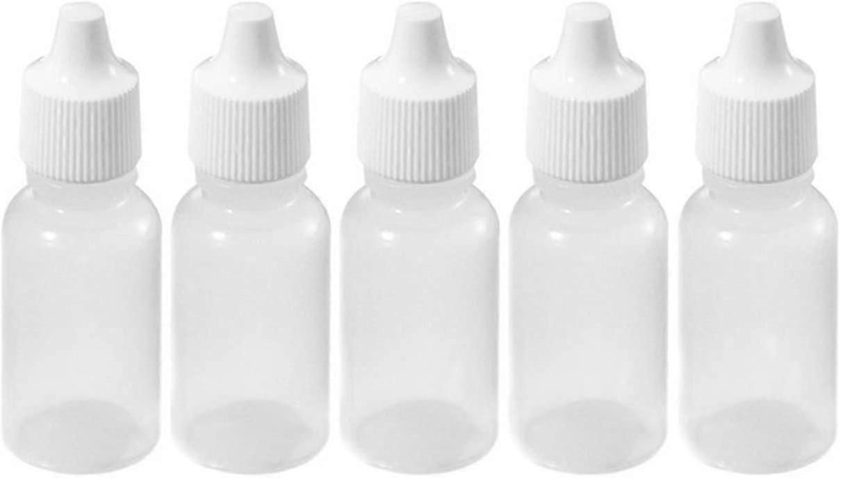 Empty Plastic Dropper Bottles, 5ml Squeezable Eye Liquid Vials with Removable Screw Cap