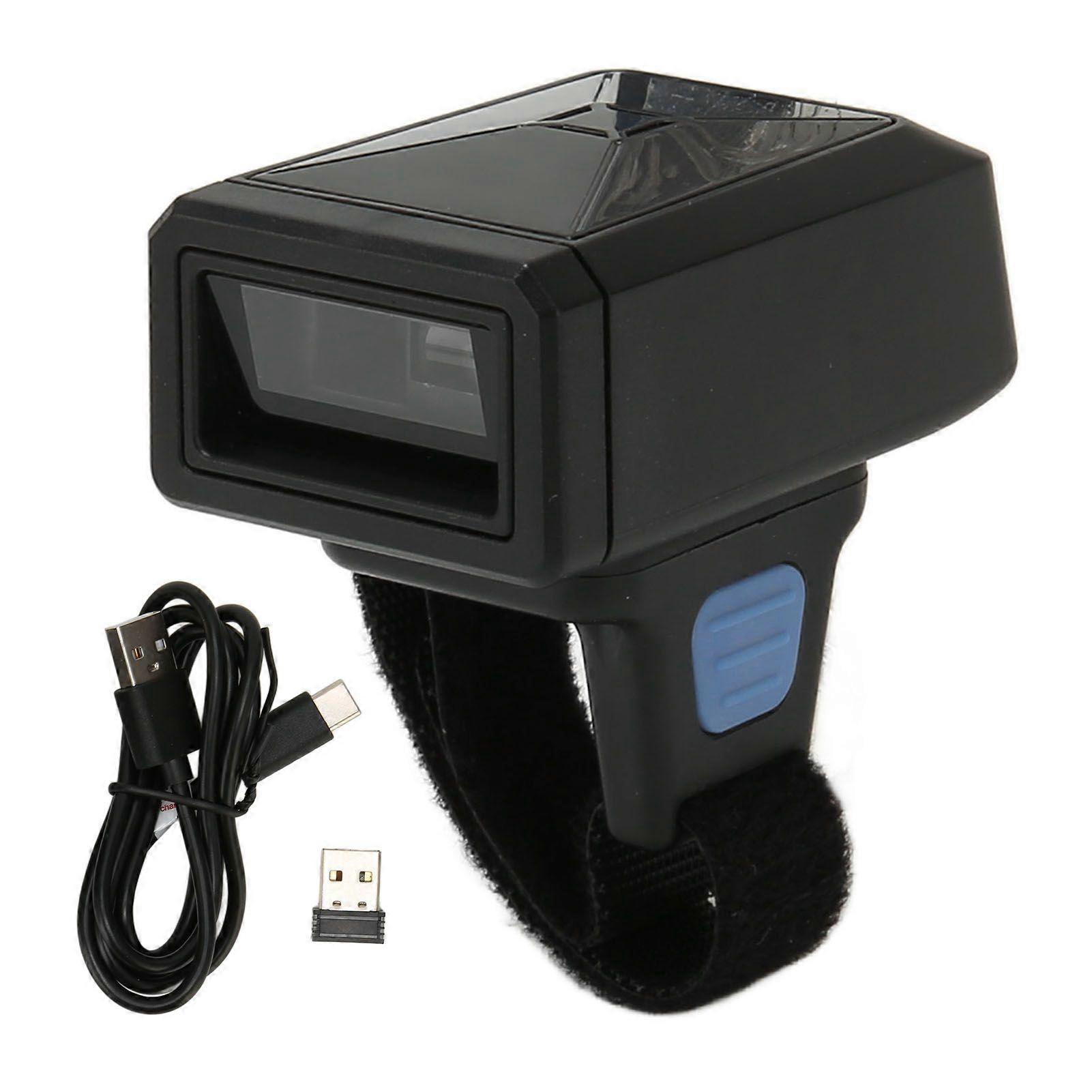 1D Wireless Ring Barcode Scanner 2.4G Bluetooth USB Portable Wearable Mini Finger Bar Code Reader for Windows for OS X YEMMA