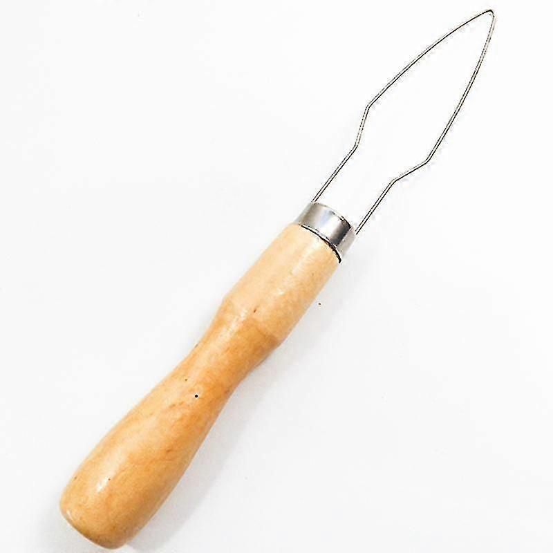Button Hook Wooden Handle Wire Loop Pull Through Aids Button Helper Button Assist Device for Men Women Elderly (3pcs)