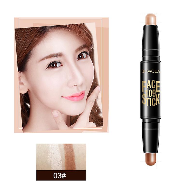 Bioaqua Makeup Concealer Pen Double Head 3d Bronzer Highlighter Stick Contour Foundation Pencil