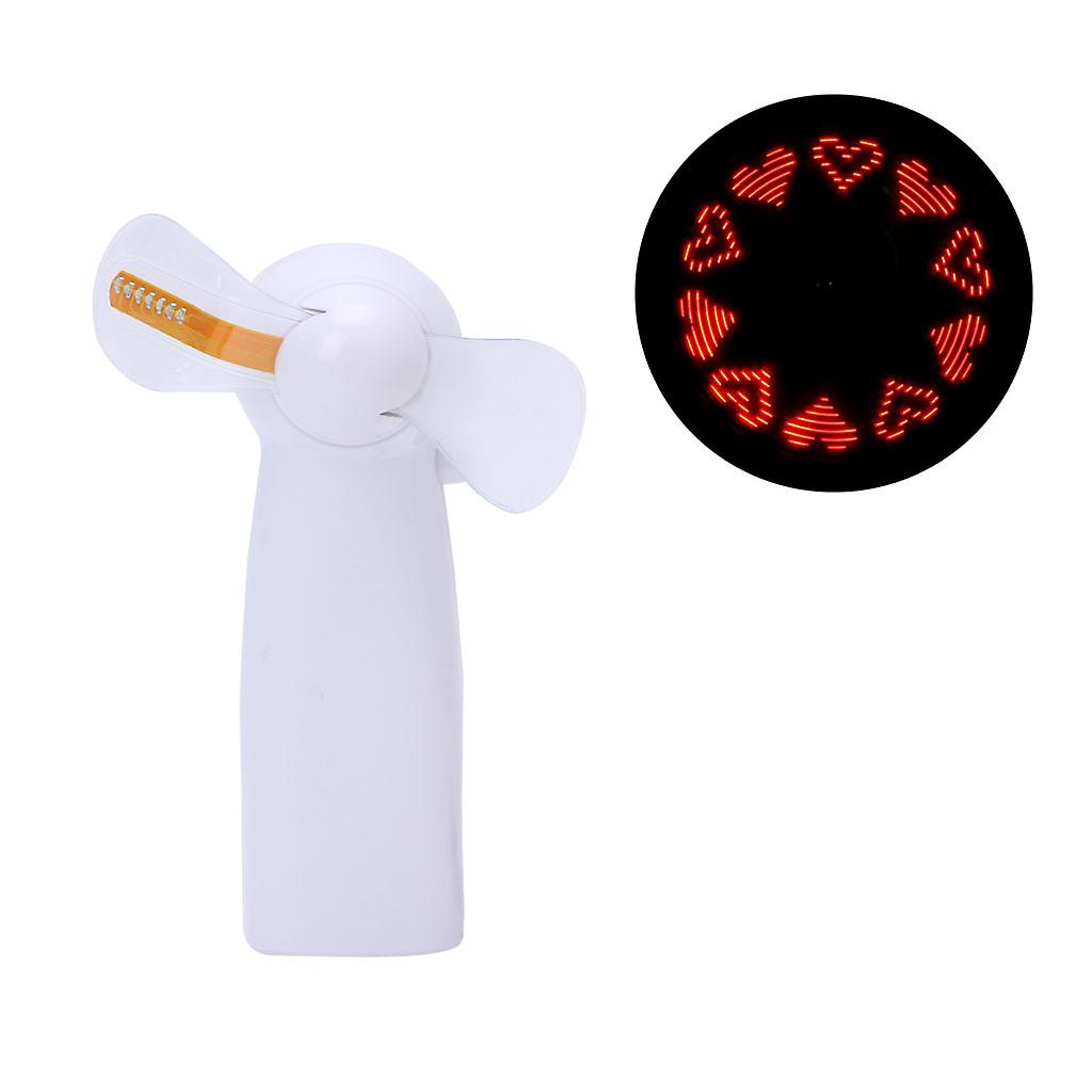 Portable Handheld Mini LED Flashing Fan Super Mute Battery Operated For Cooling