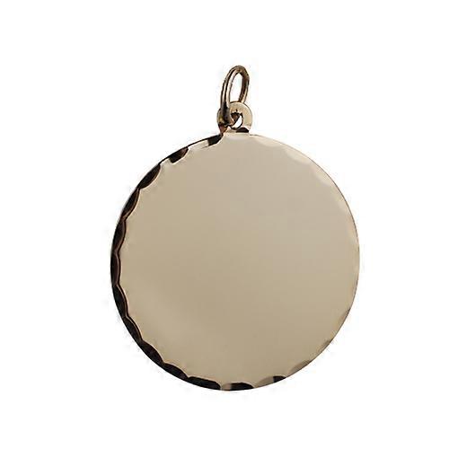 9ct Gold 26mm diamond cut edge round Disc