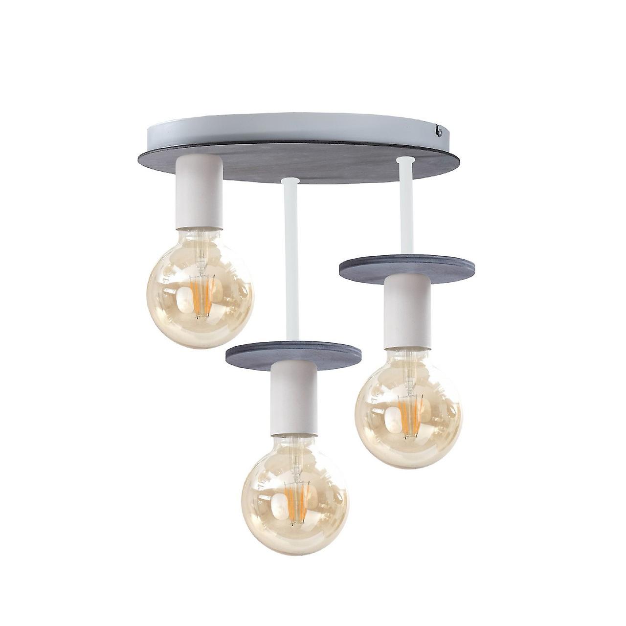 Keter Saturn Multi Arm Semi Flush Ceiling Light Grey, 30cm, 3x E27