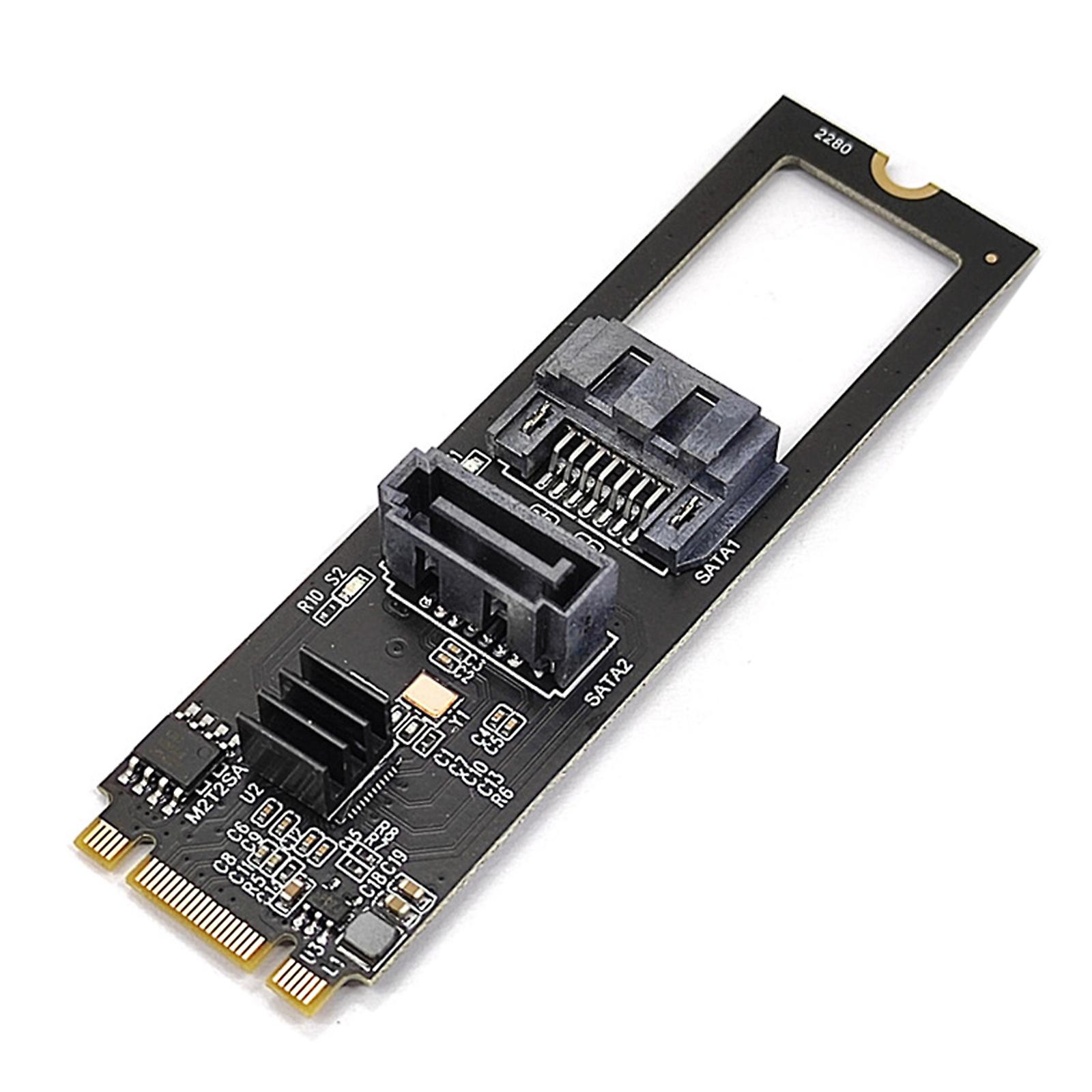 for M.2 NVME PCI-E to 2 Port 3.0 Sata Adapter Card With Sata Cables For Desktop