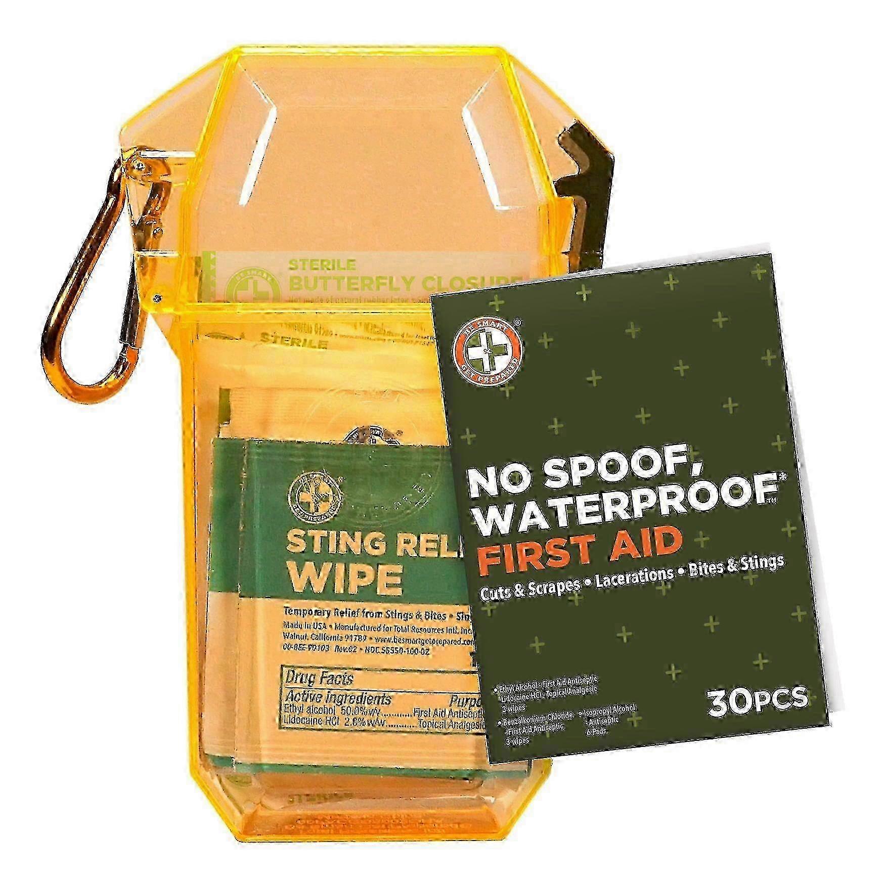 Be Smart Get Prepared No Spoof, Waterproof Outdoor First Aid Kit, 30 Ea