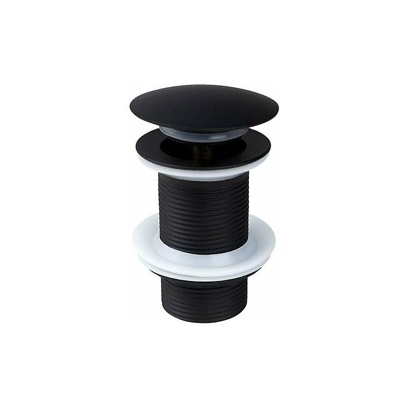 Basin Plug - Drain Plug - Zinc Alloy - Black - Pop-up - Without Overflow - Prevents Hair and Waste in the Drain