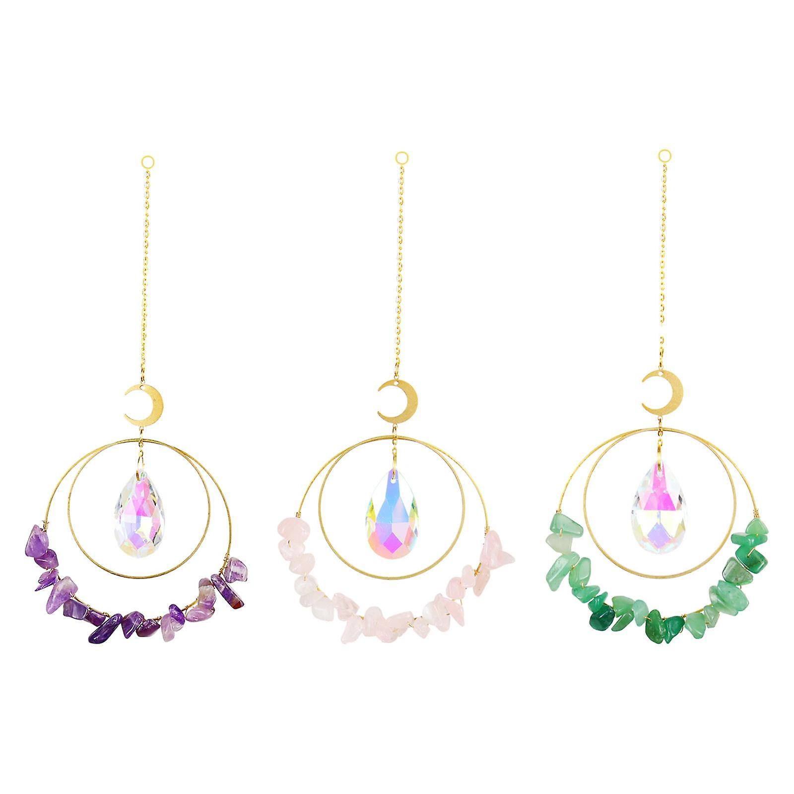 3pcs Crystal  Window Hanging Decor Crystal  Wind Chime Decor