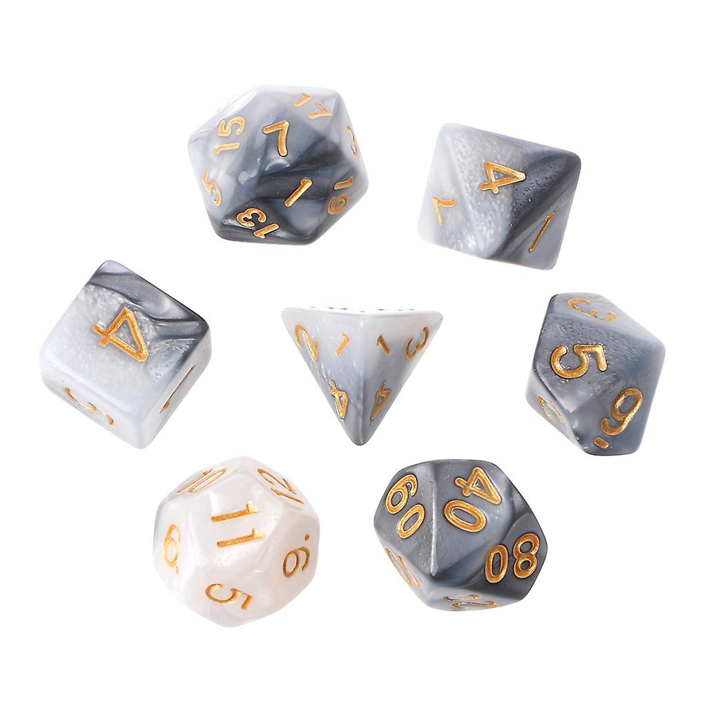 7pcs/Set Acrylic Polyhedral Dice For TRPG Board Game D4-D20