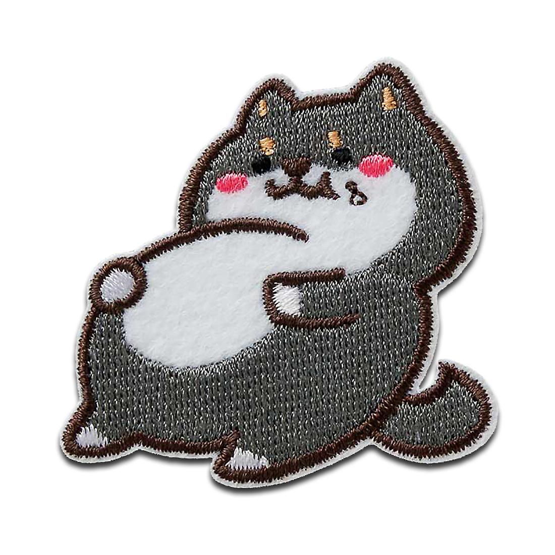 Fat Cat Animal - Patch, Iron-on patch, Iron on, Size: 5 x 5.4 cm