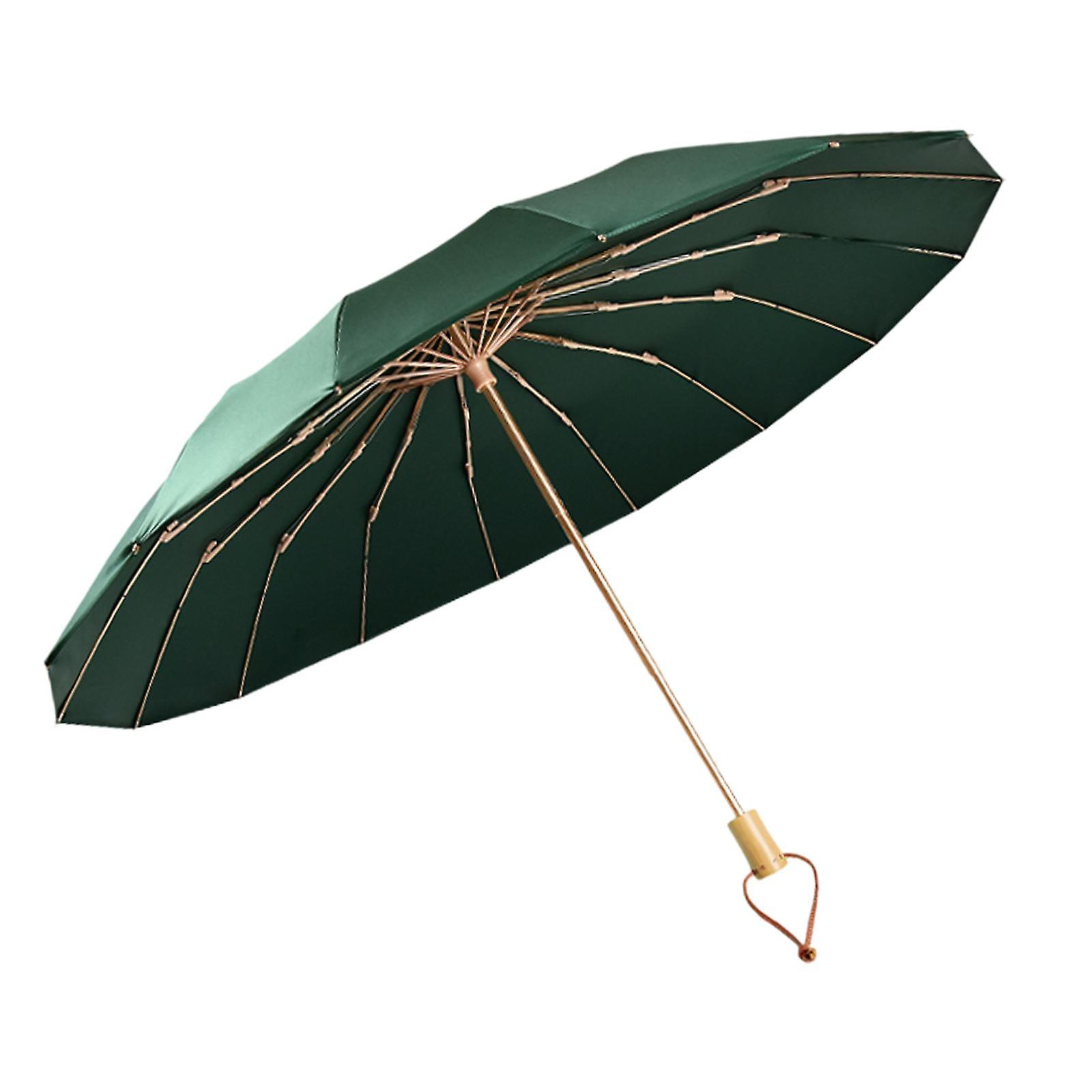 Ombrello pieghevole Forte ombrello da sole da viaggio per uomini e donne Escursionismo all'aperto verde