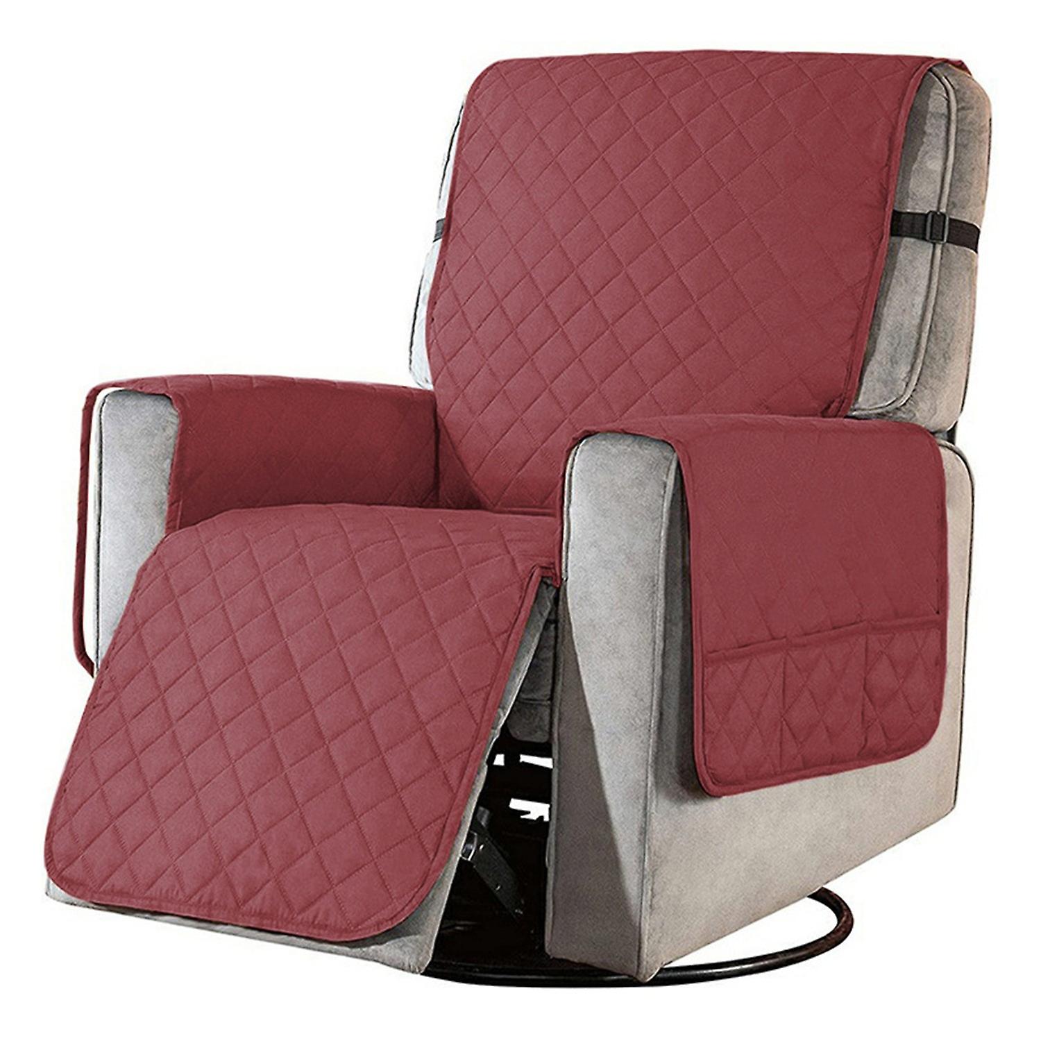 Waterproof Recliner Cover with Non-Slip Granule Side Multiple Pocket Design Dustproof Soft Fabric Re