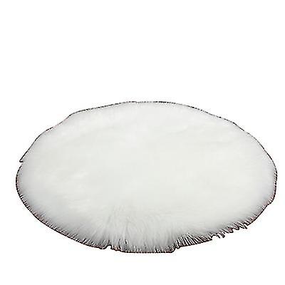 100Cm White Plush Round Bedroom Carpet Round Cushion Az1922
