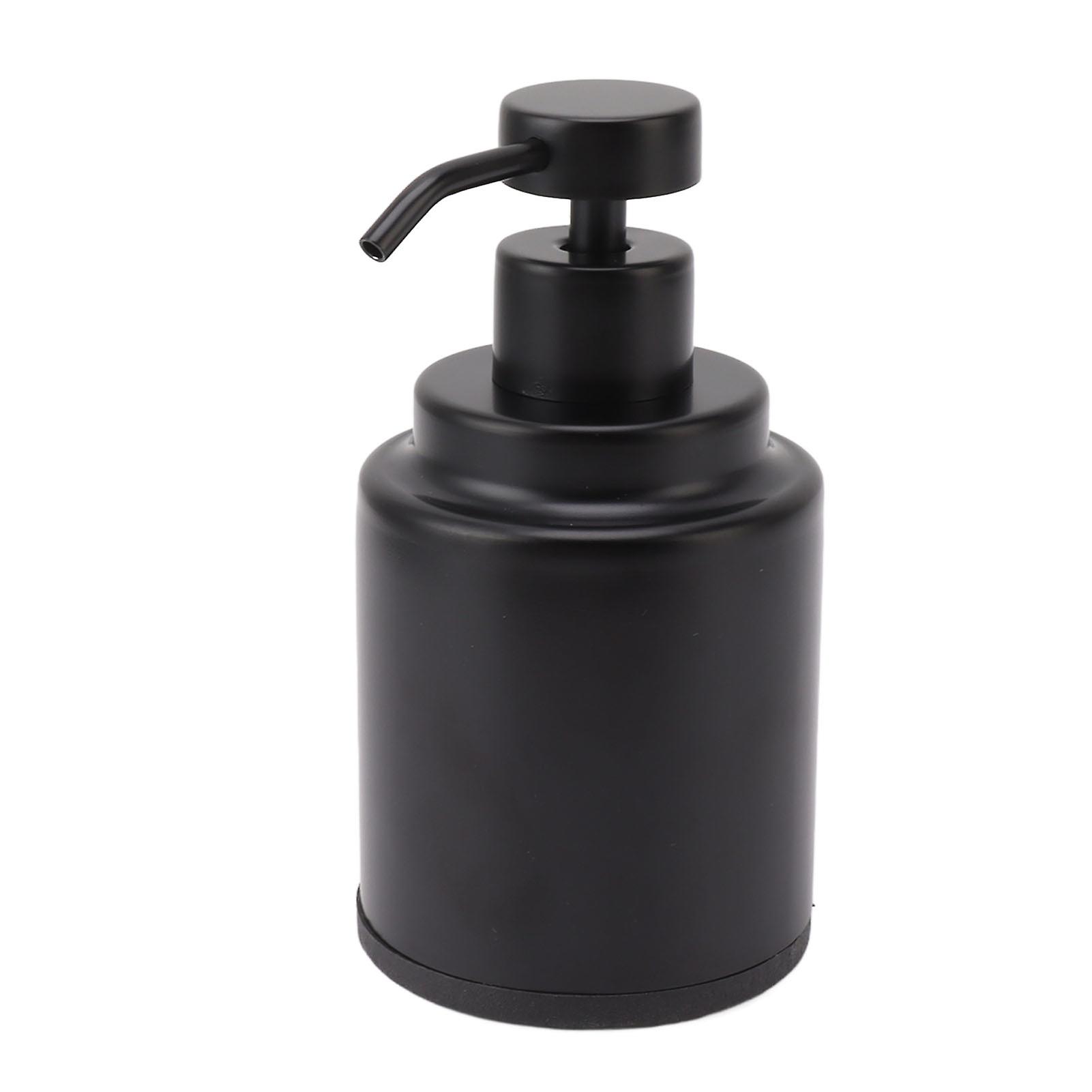 Stainless Steel Manual Soap Dispenser Liquid Pump Hand Press Bottle for Shampoo Shower Lotion Black Circular 300ml