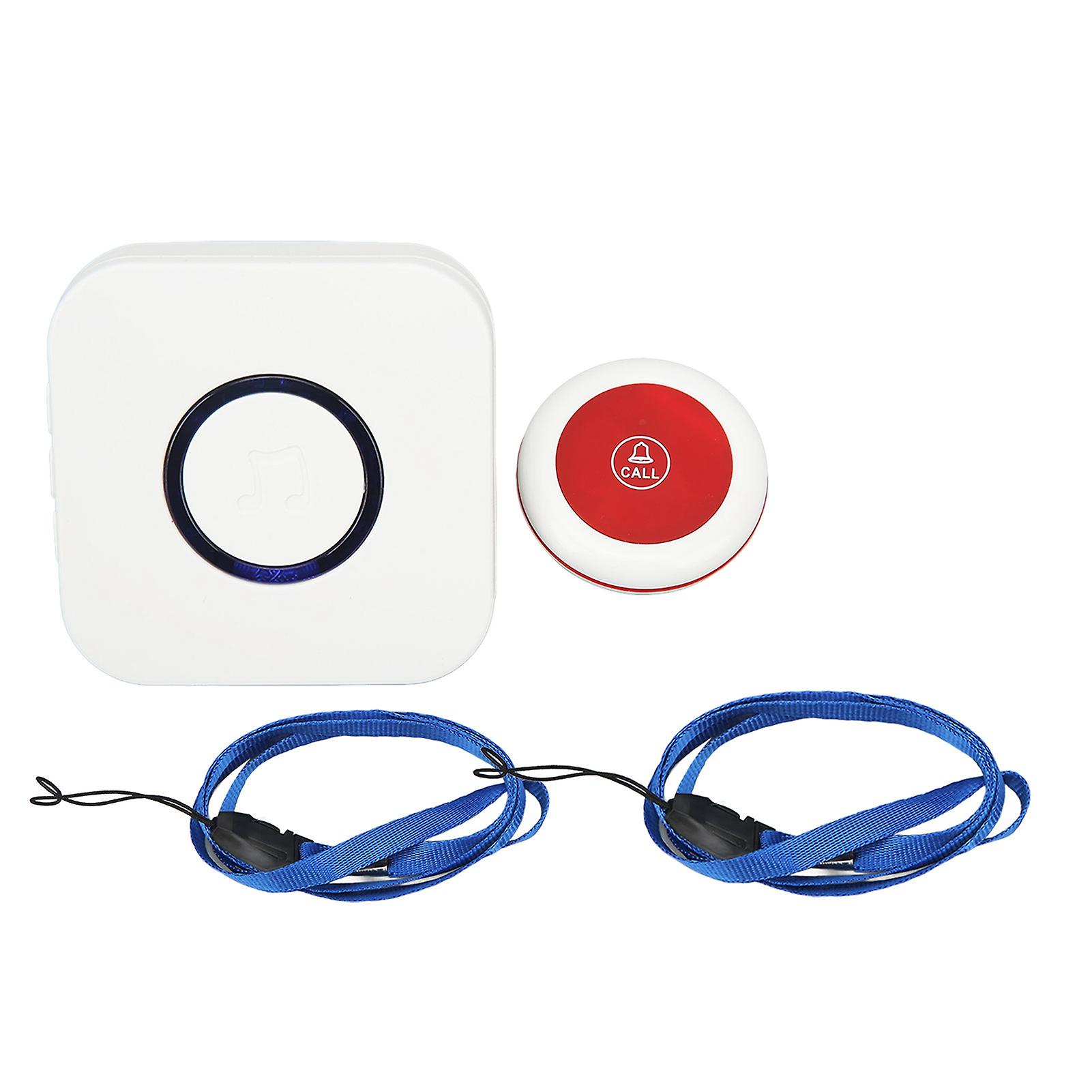 Smart Wireless Caregiver Pager - Long Range Emergency Call Button with 38 Ringtones & LED