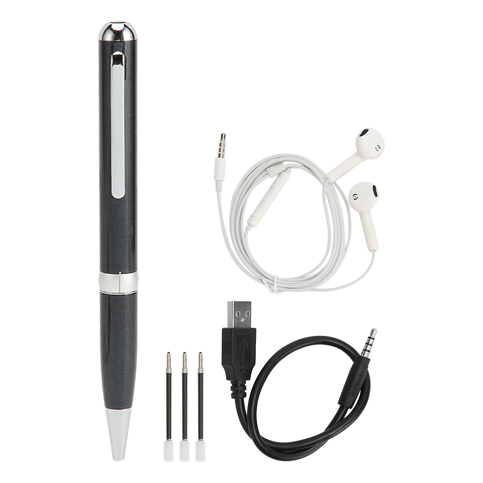 64GB Voice Recording Pen with Noise Reduction, High Sensitivity, MP3 Playback, Black