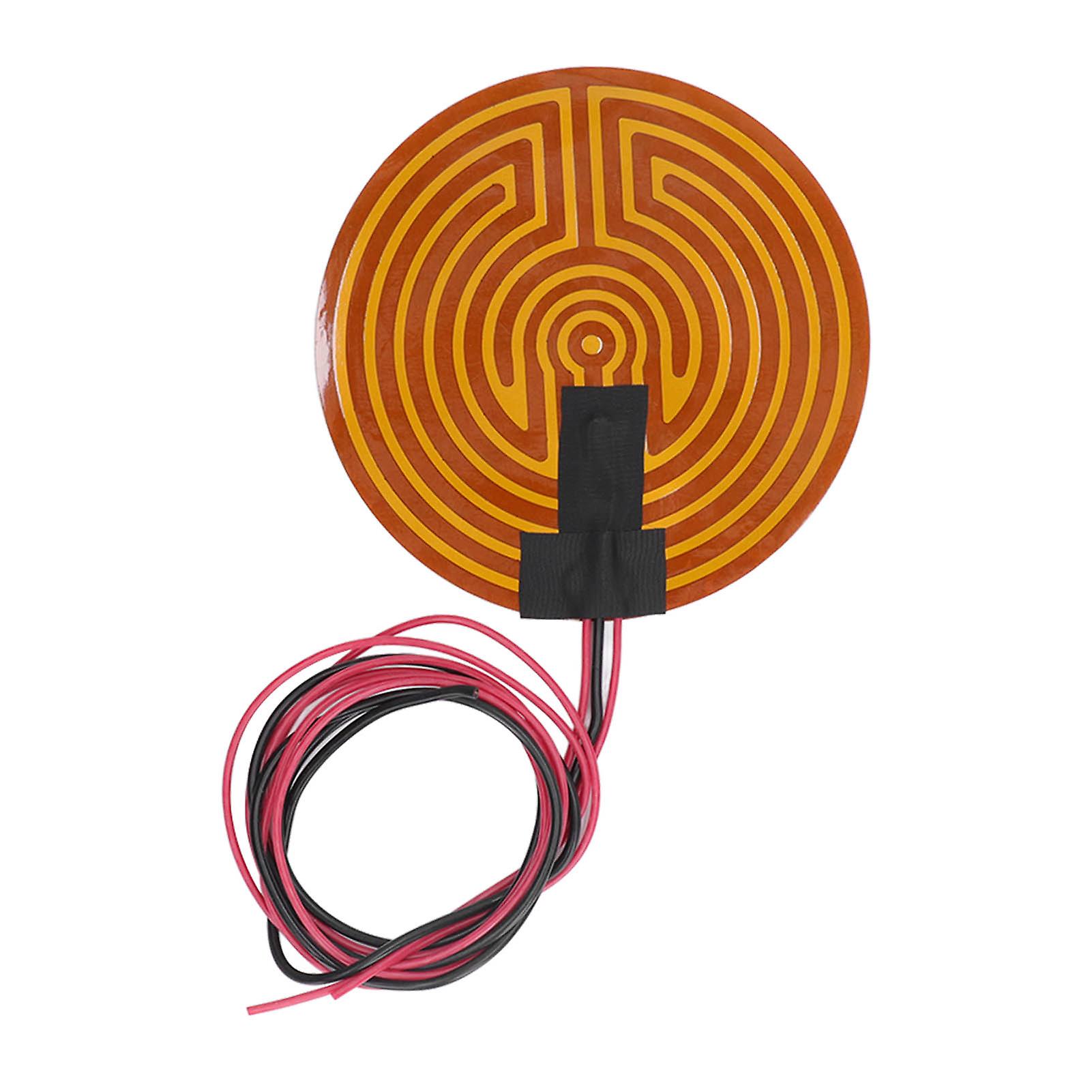High Temperature Heating Pad, 120W Round PI Heating Film Flexible Polyimide Heater Plate, 3D Printer Hot Bed Accessories DC12V
