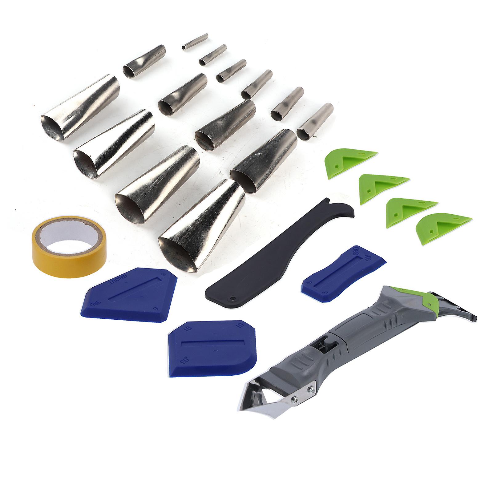 24Pcs Reusable Silicone Caulking Tools Kit with Nozzle Applicator and Sealant Finishing Tool, Grout Scraper