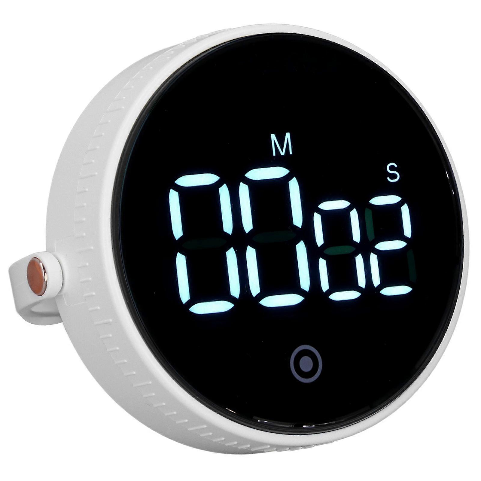 Electronic Timer with Stand Digital Display Magnetic Time Manager Timer for Office Kitchen White
