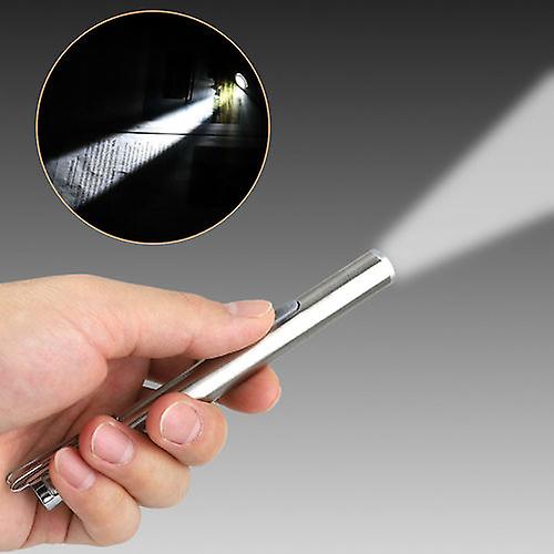5" LED USB Rechargeable Mini Tactical Flashlight Stainless Steel Torch Pen Light