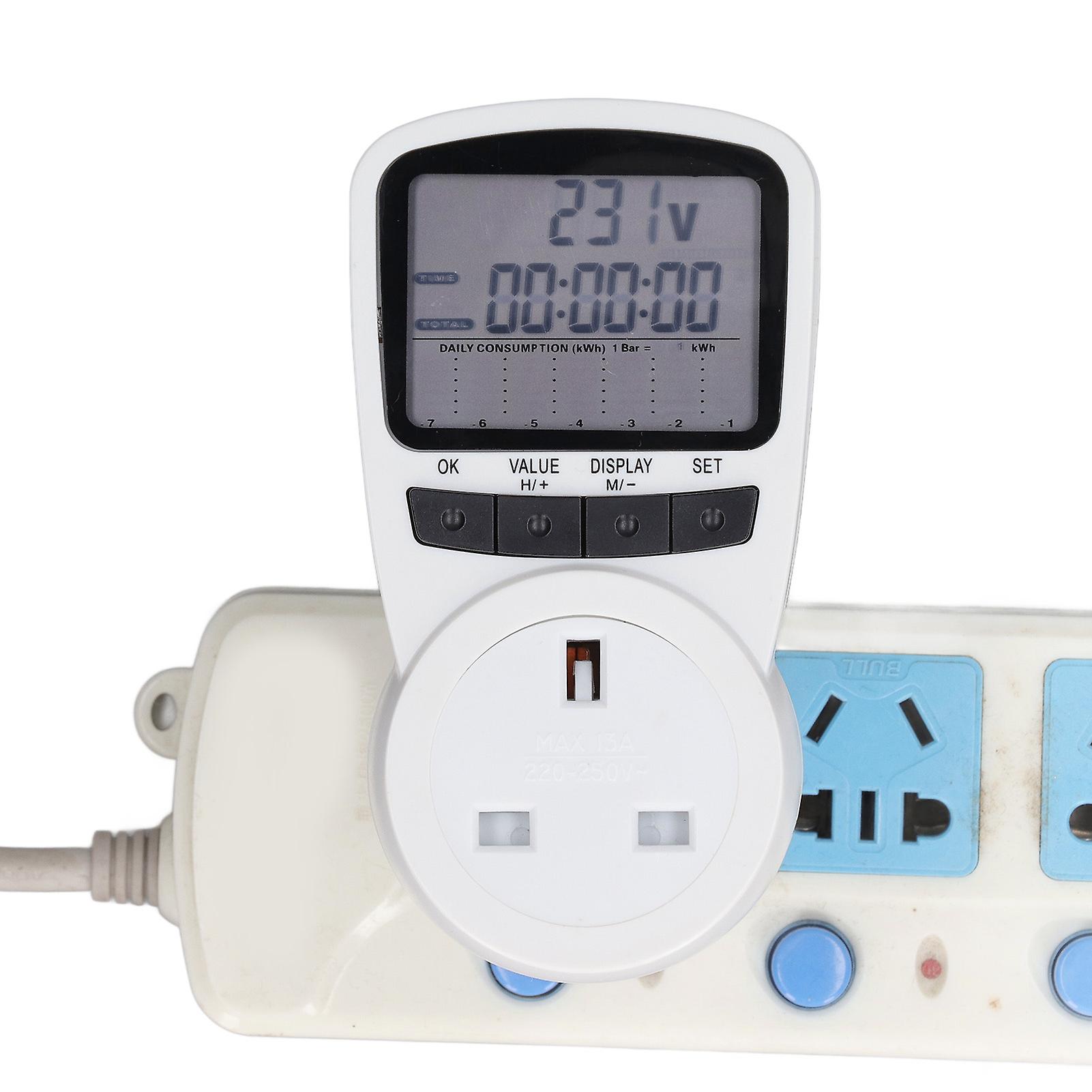Electricity Usage Monitor Plug in Power Meter Electrical Power Consumption Watt Voltage Amps Meter