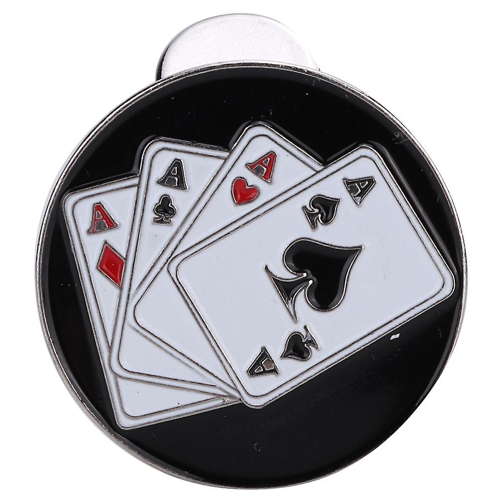 Metal Magnetic Golf Cap Visor Clip with Poker Ball Marker Accessory for Easy Attachment and Convenient Use on Hat