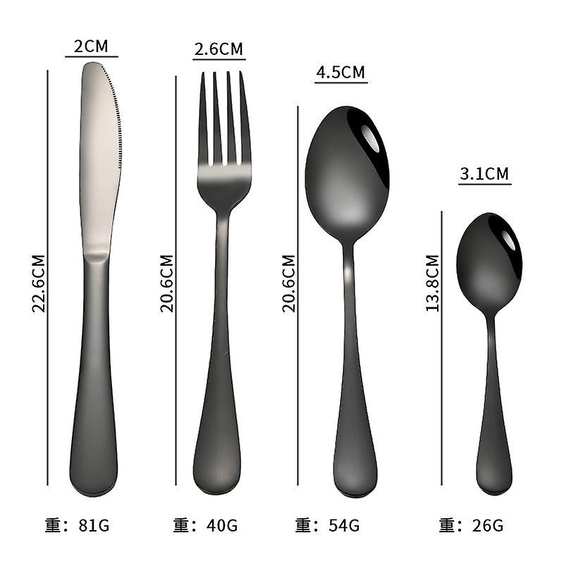 Tableware Four Main Pieces Gold-plated Magic Color Table Knife Spoon Fork Tea Spoon Gift Set