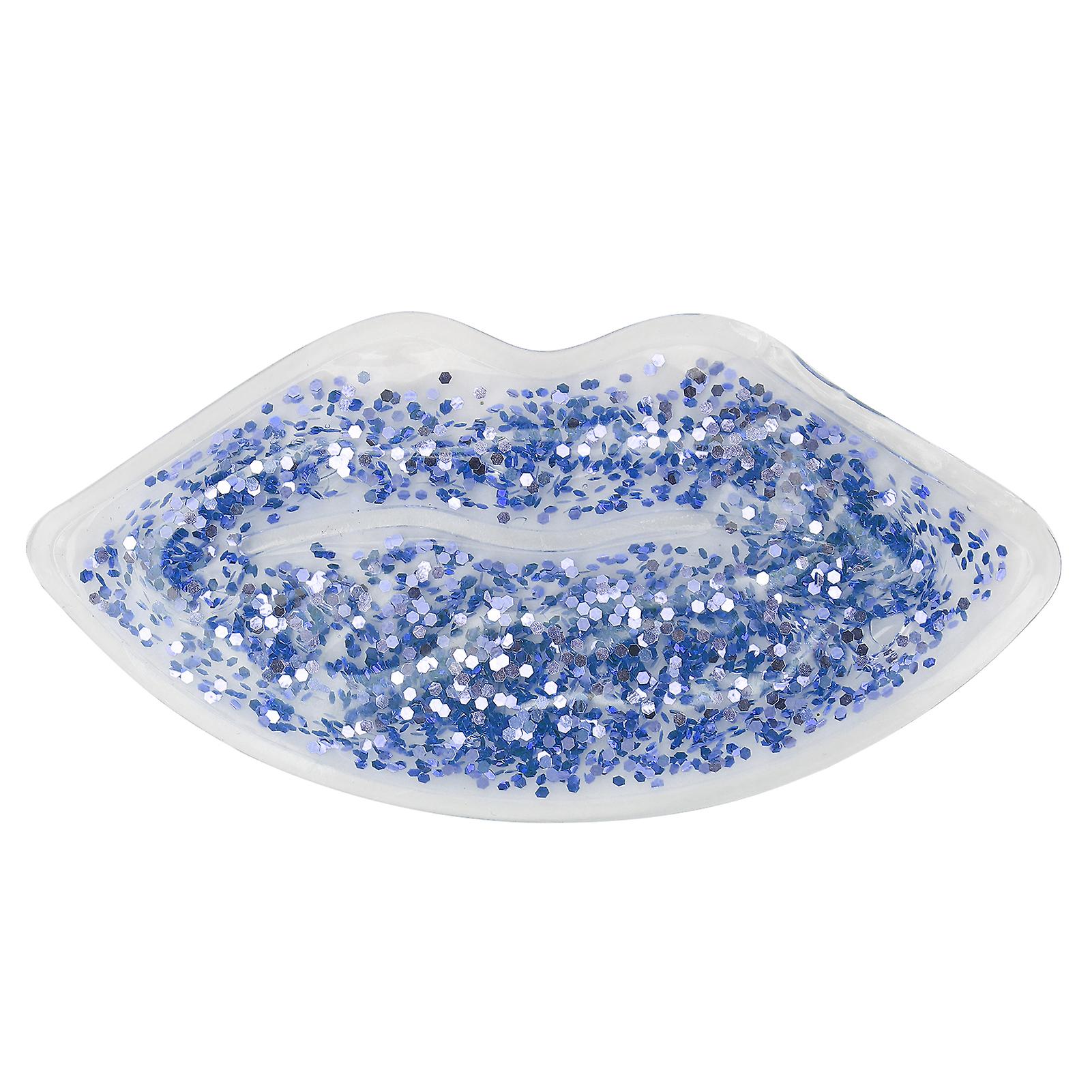 Hot and Cold Compress for Lips, Glitter Ice Pack, Cooling Gel for Lips, Anti-Swelling, Blue