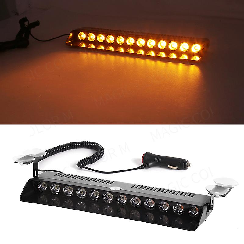12 LED Car Strobe Lights Emergency Warning Lamp Auto Flash Parking Signal Windshield Red Blue Yellow White Waterproof 12V 12W