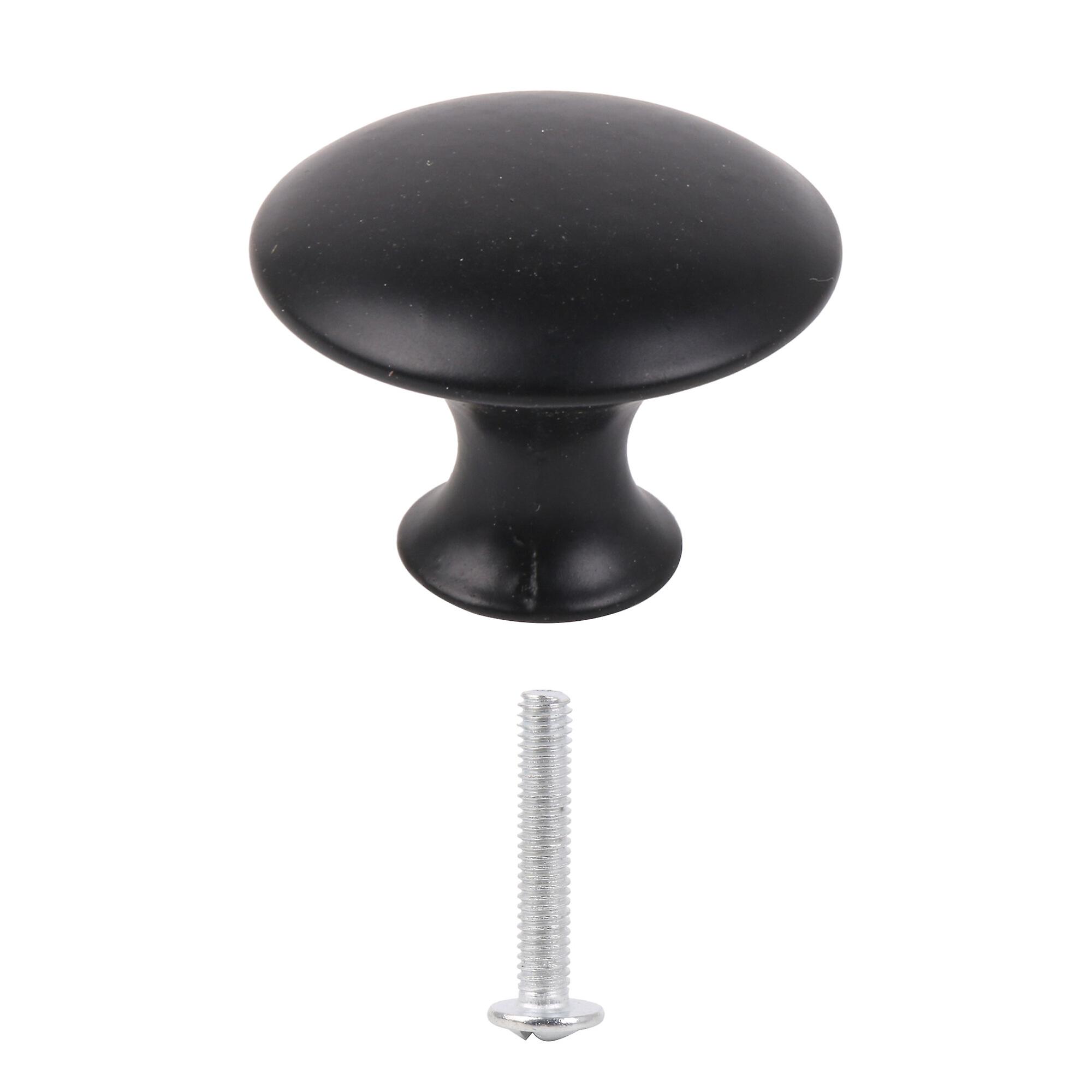 30mm Diameter Cupboard Handles Knobs for Bathroom Black Stainless Steel