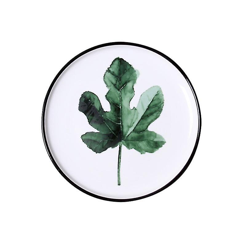 1pcs Green Plant Patterned Plate