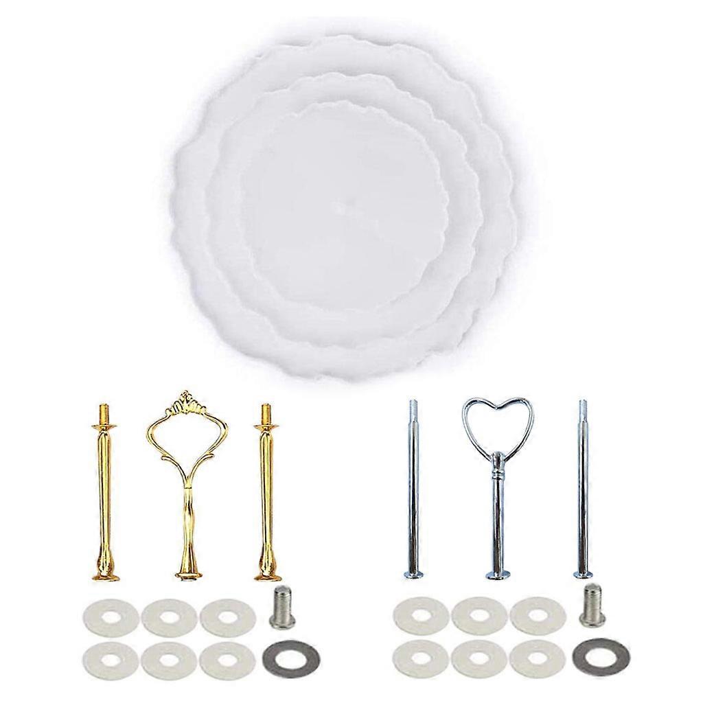 Three-Layer Resin Mold Fruits Stands Tray Casting Silicone Mould Dessert Platter Storage Box DIY Making Tool