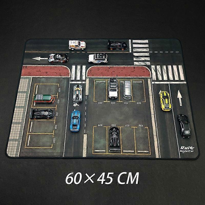 1:64Scale Model Large Road Scene Parking Lot Mat For Diecast Car Vehicle Toy Scene Display Simulation Scene Mouse Pad Collection Toy Cars