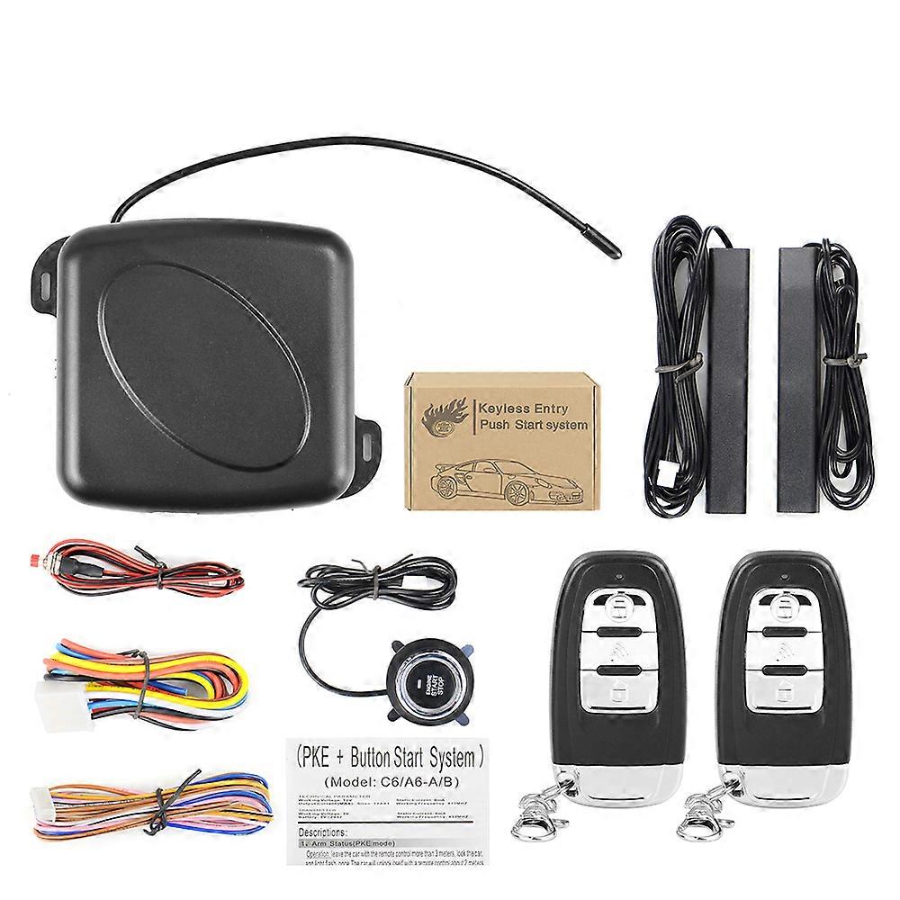 less Car Key Systems Key blade Entry Engine Start Alarm System Push Button Remote Starter Stop Auto Anti-theft System Remote Control