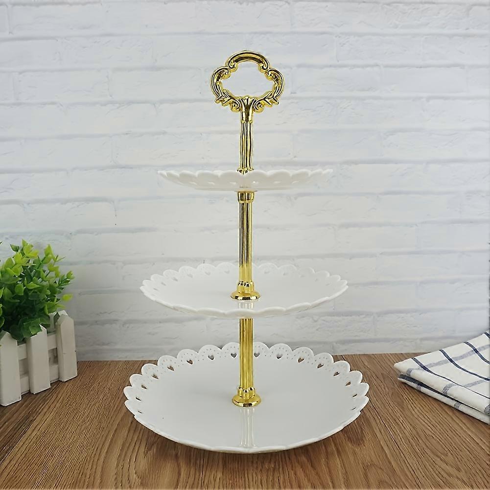 "Festive Elegance" Elegant 3-Tier Plastic Cake Stand - Perfect For Desserts, Cupcakes & Tea Parties