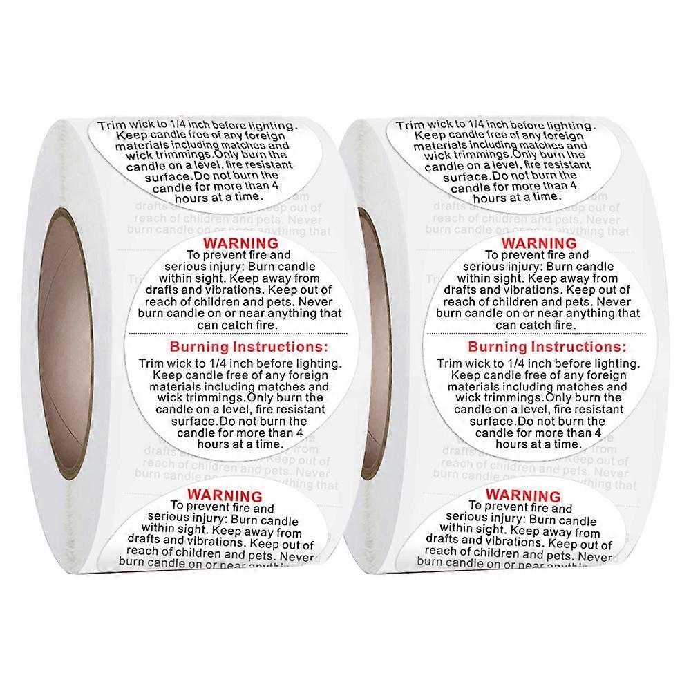 2roll varoitustarrat kynttiläpurkki säiliötarrat kynttilän turvallisuusvaroitustarra kynttilän DIY