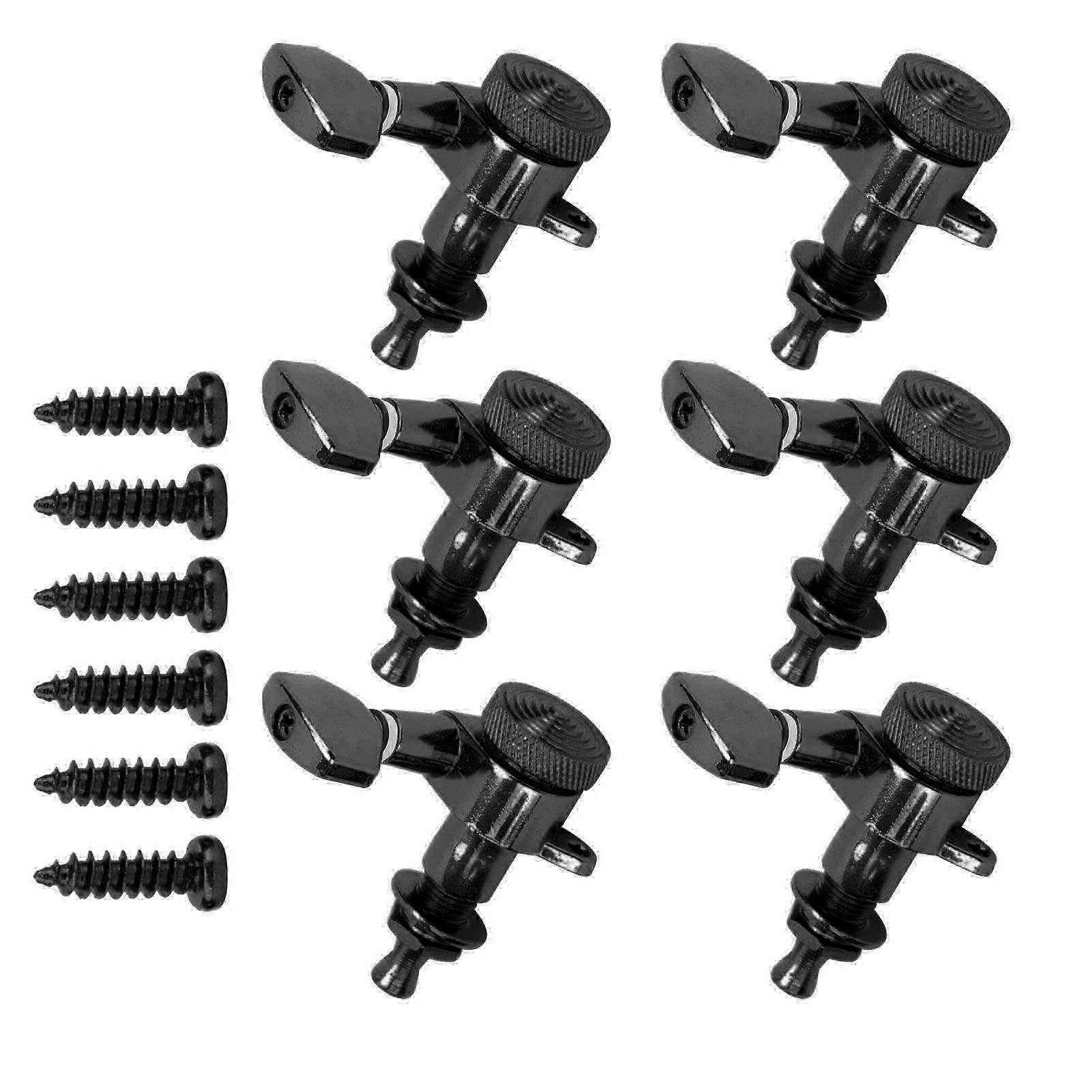 Guitar Locking Tuners Lock String Sealed Tuning Key Pegs Machine Heads Music Accessory XFNHBK(6Pcs Left Tuners )