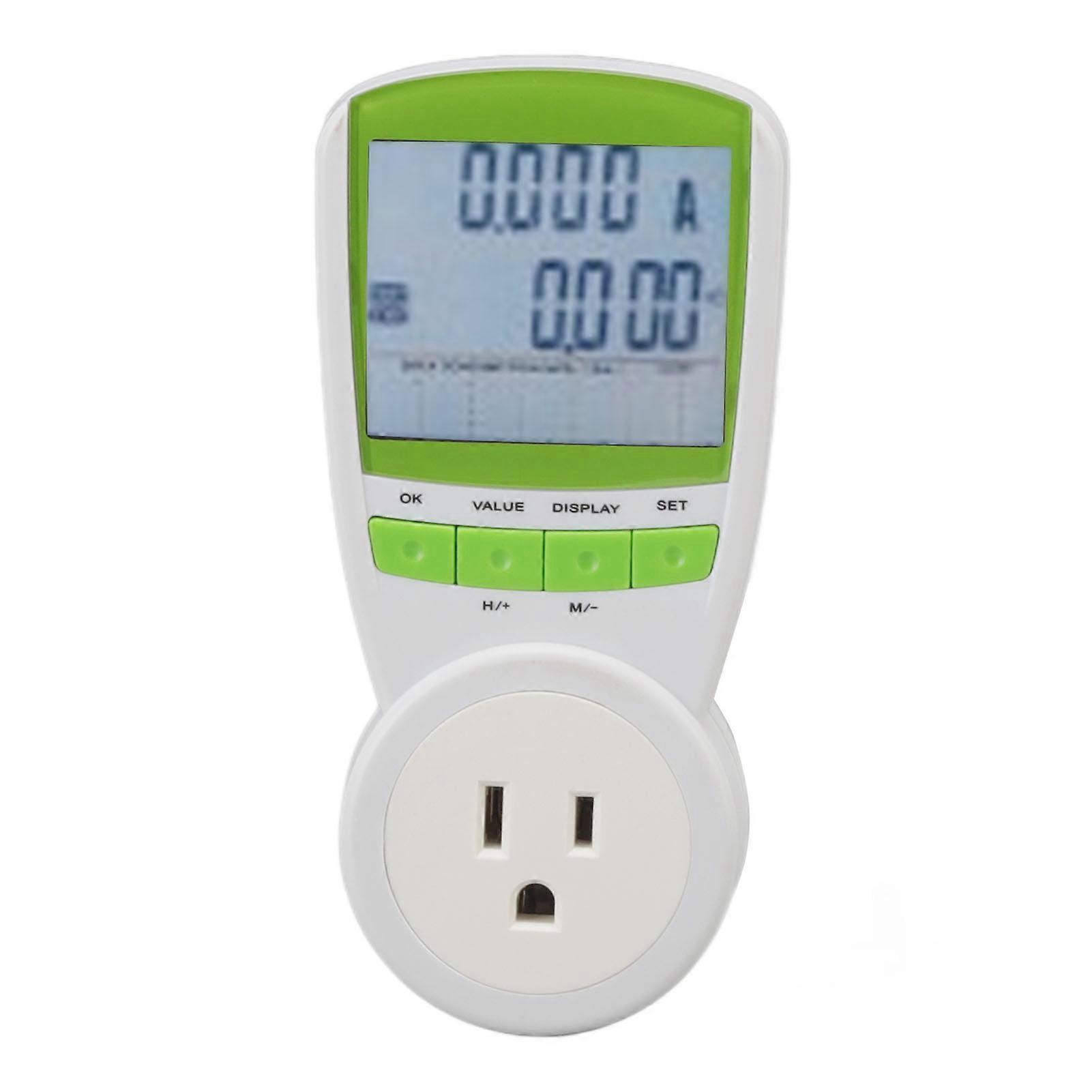 120v Watt Meter Abs 15a With Digital Lcd Power Consumption Monitor For Home Us Plug