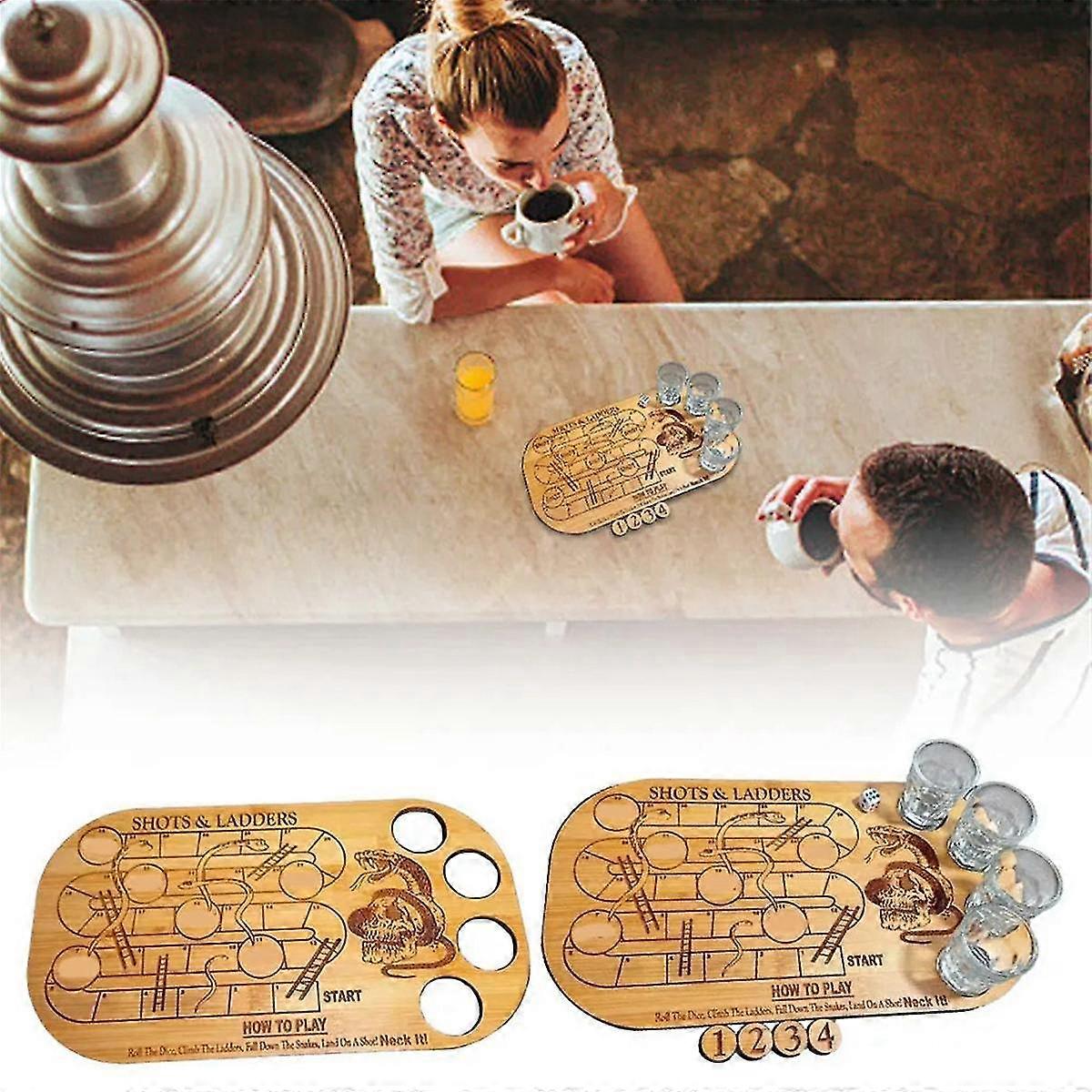 , Cobras e palete de madeira de jogo de tabuleiro e, sem copo