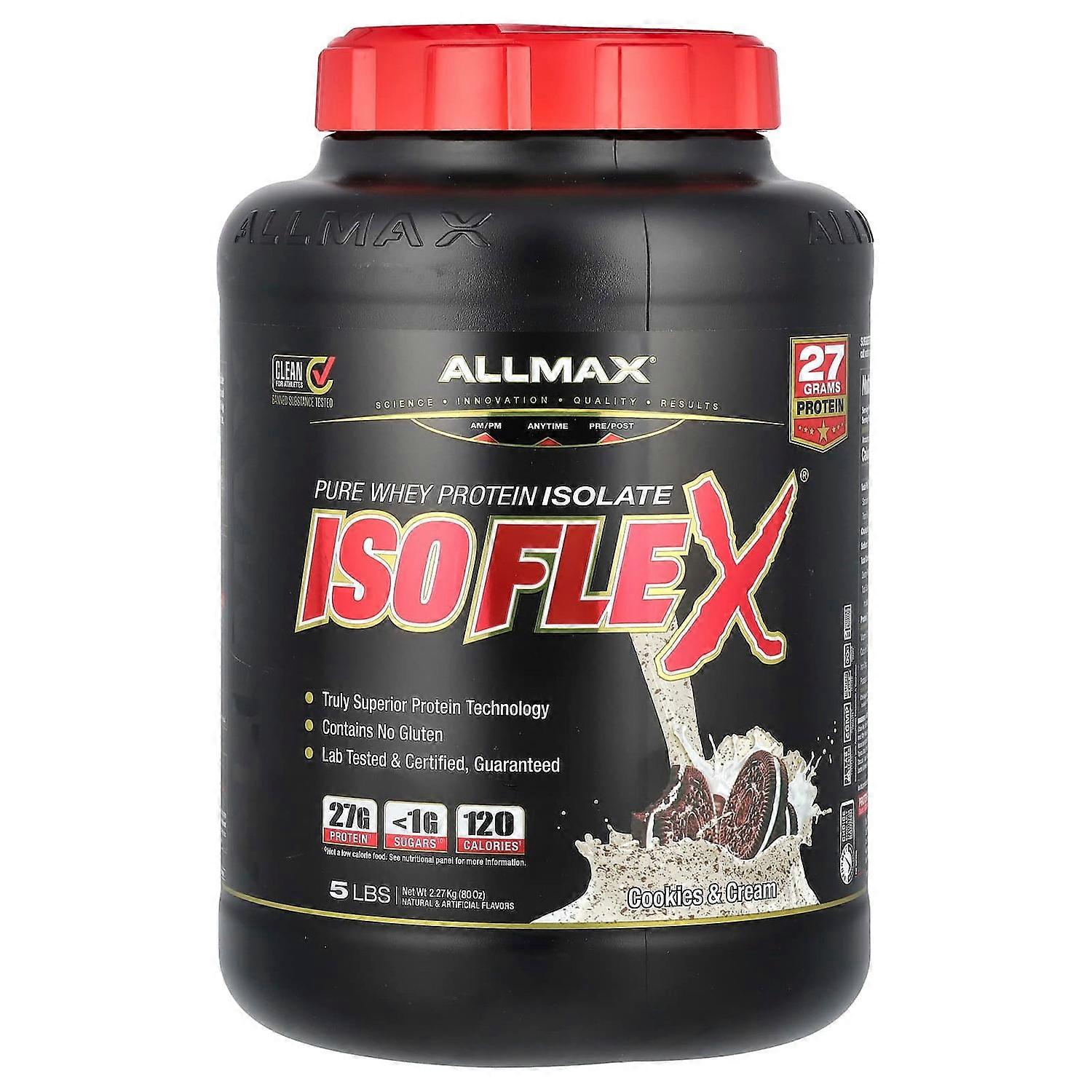 ALLMAX, Isoflex¬Æ, Pure Whey Protein Isolate, Cookies & Cream, 5 lbs (2.27 kg)