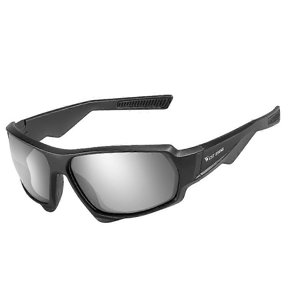 Polarisé Road Bike Cycling Eyewear Cycling Sunglasses Mountain Bicycle Cycling Goggles, argent