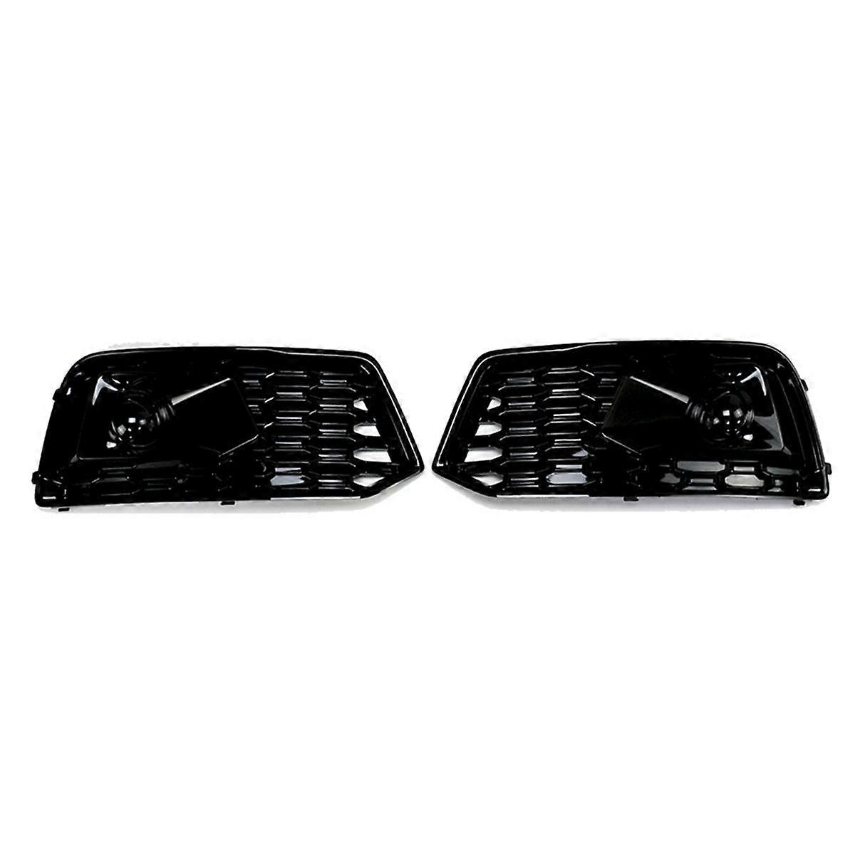 Front Bumper Grille Set For 2014-2017 Infiniti Q50 - Honeycomb Style Fog Light/DRL Panel-1028276