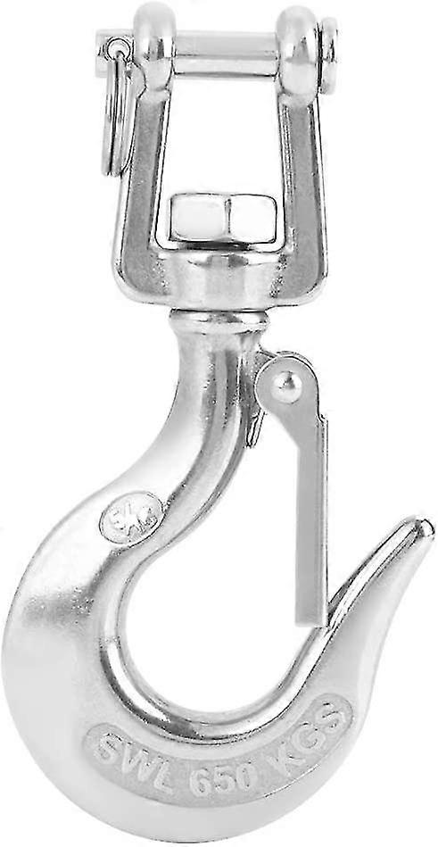 Yaju Slip Hook With Latch Jaw Swivel Eye Lifting Crane Chain Hooks 650kg 304 Stainless Steel Swivel Lifting Hook With Latch Rigging Accessory (silve H