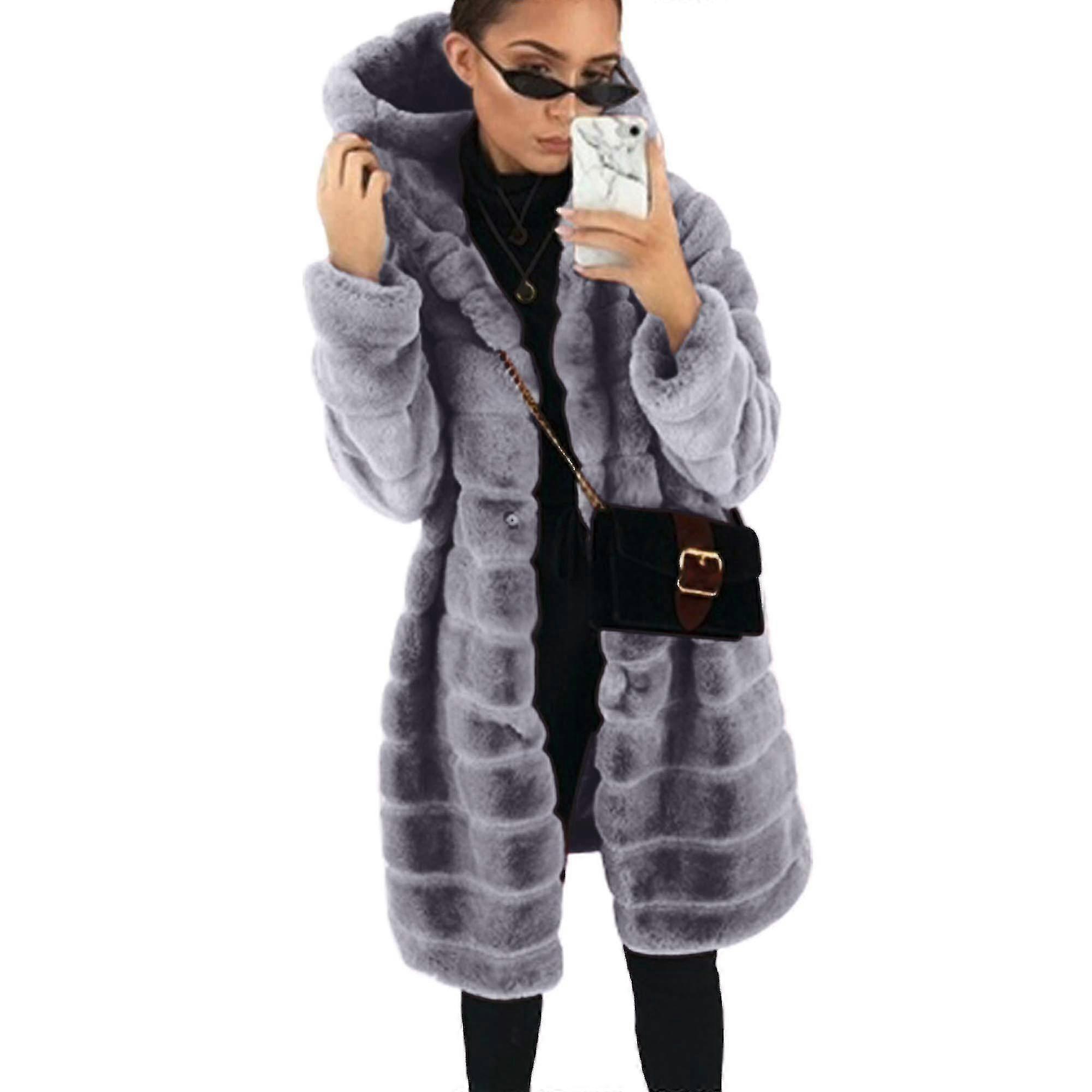 Faux Fur Hooded Jacket Mink Velvet Coat Fuzzy Jacket Faux Mink Fur Warm Coat