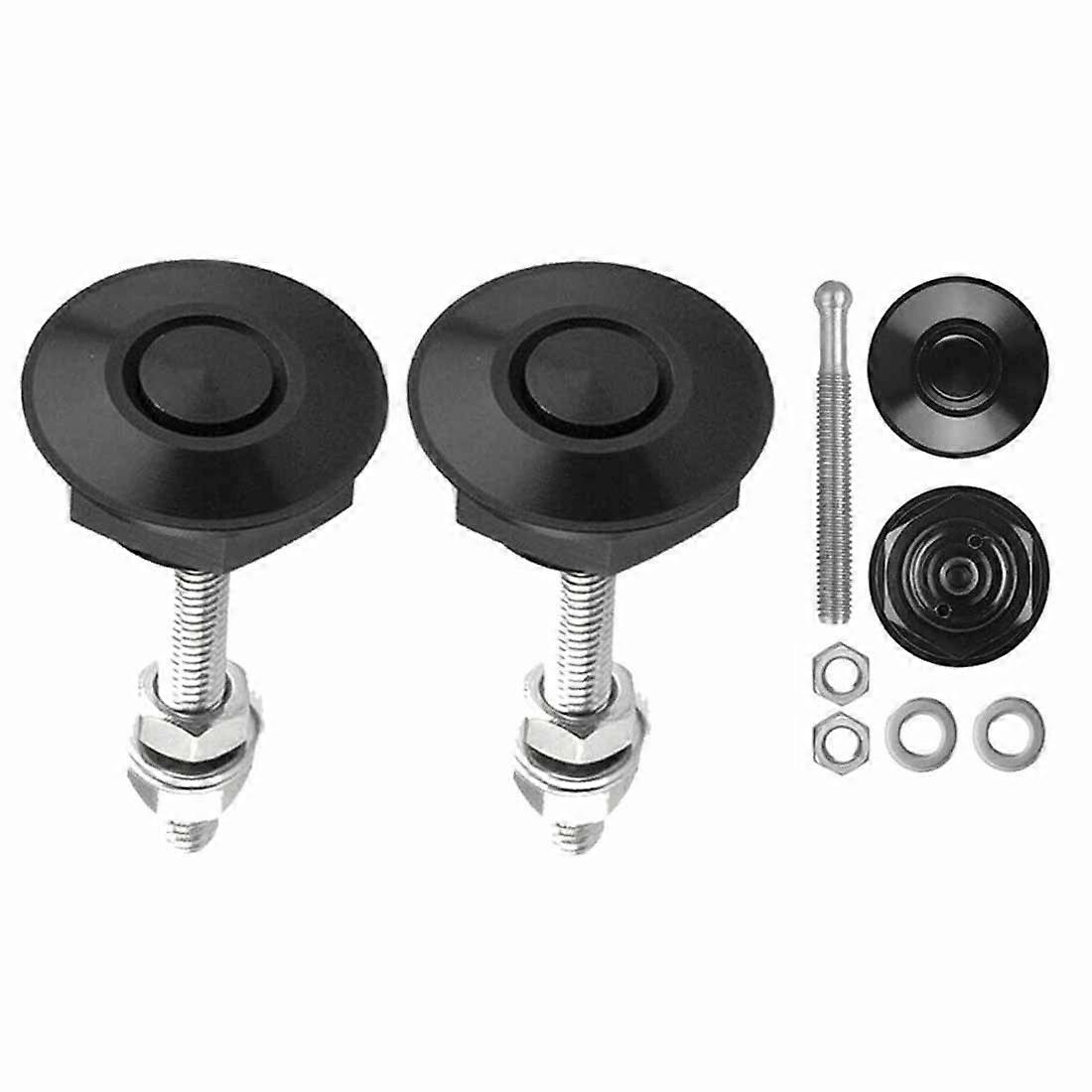 2 PCS Push Button Quick Release Hood Pins Lock Clip Car Bumper Latch Kit