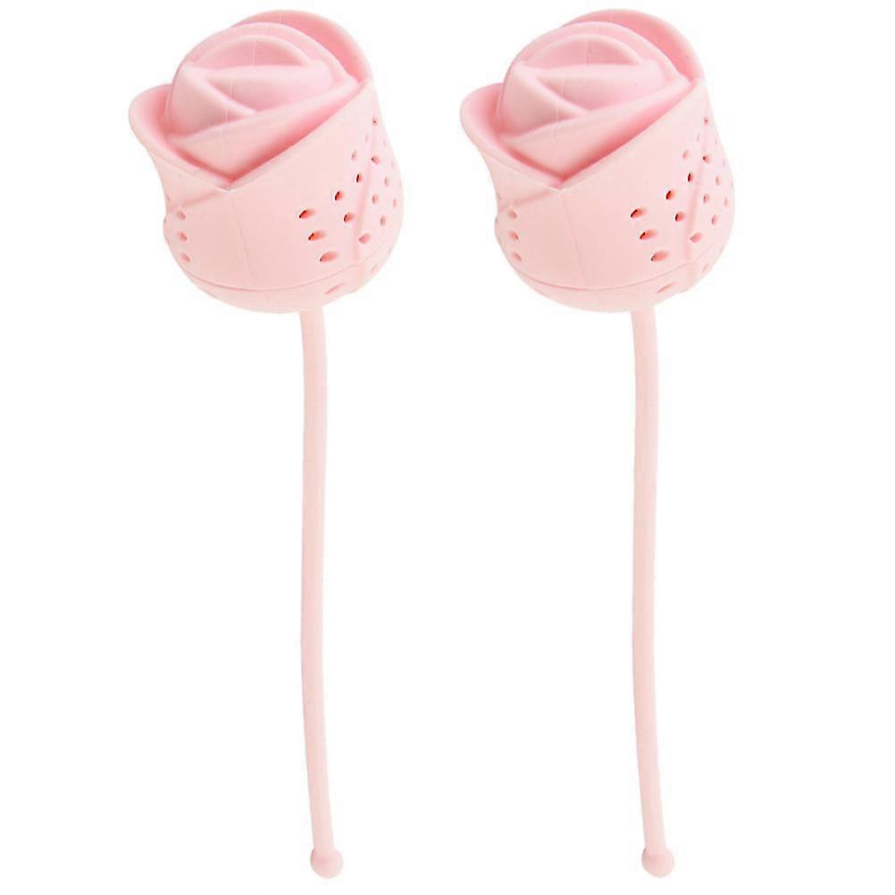 2pcs Silicone Tea Strainers Loose Tea Infuser Rose Flower Shape Loose Leaf Tea Infuser