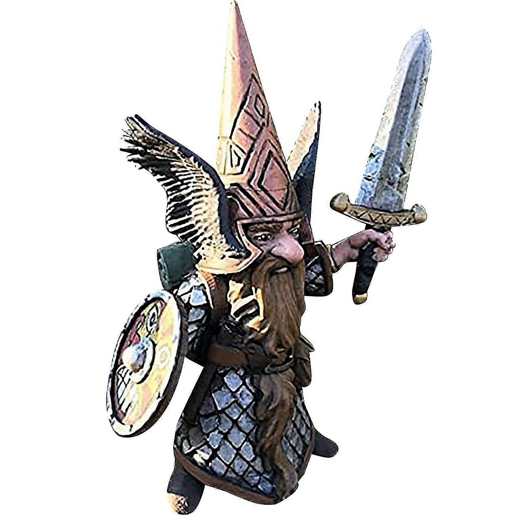 Ancient Battle Guard Dwarf Sculptures Resin Gnome Ornaments - A