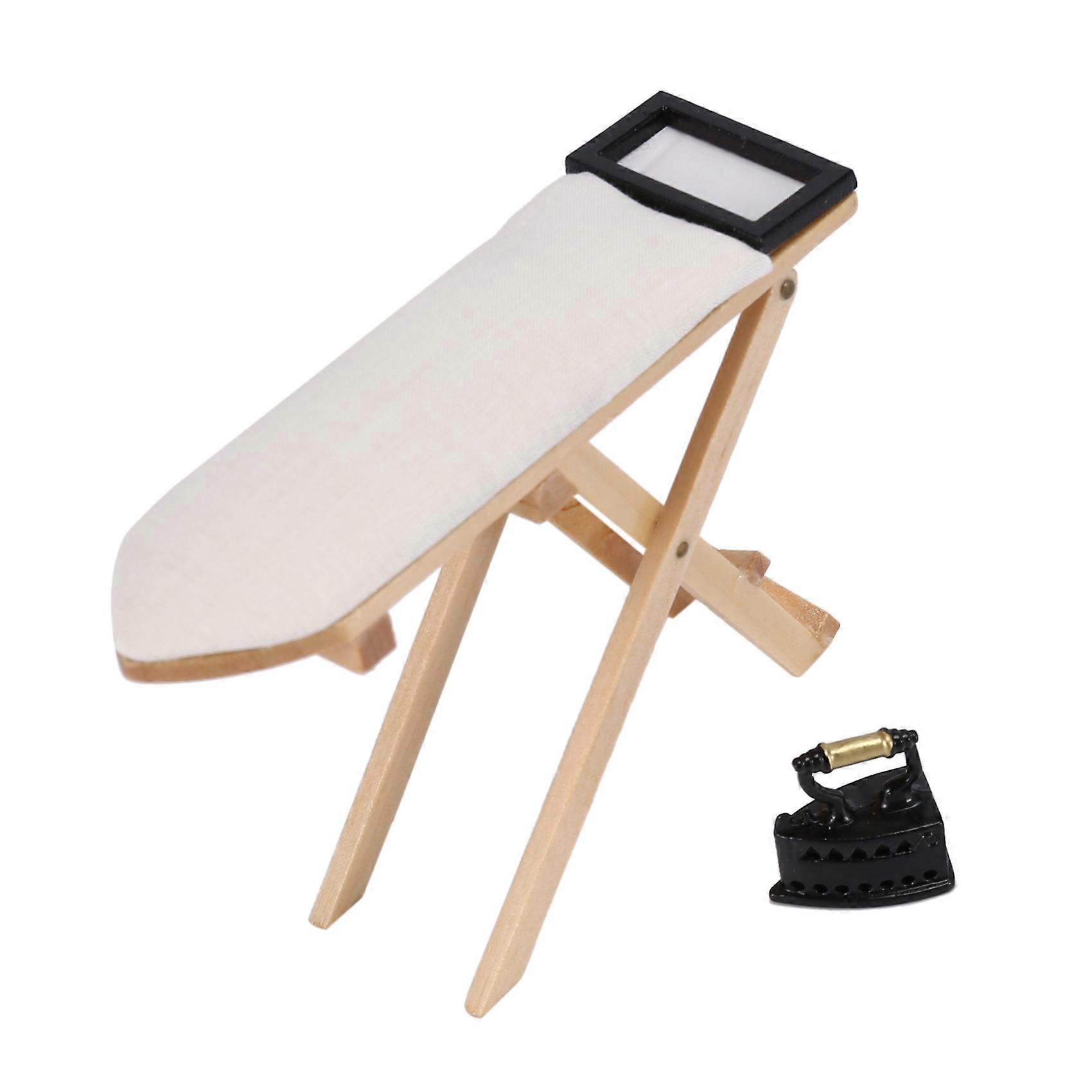 Cute scale 1: 12 miniature iron with ironing board set included