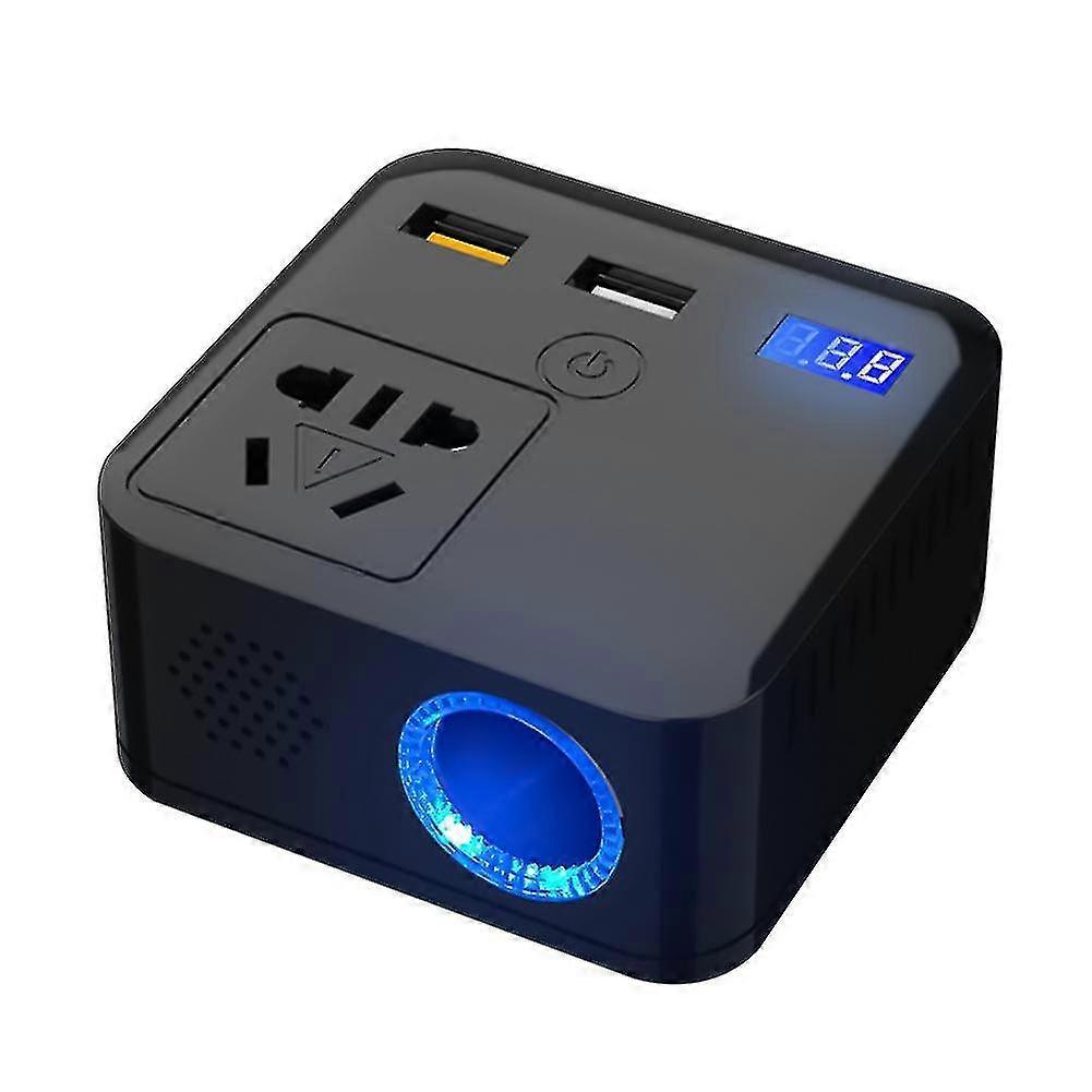 150w Digital Display Dual Usb Qc3.0 Car Power Inverter Dc12v To Ac220v Converter
